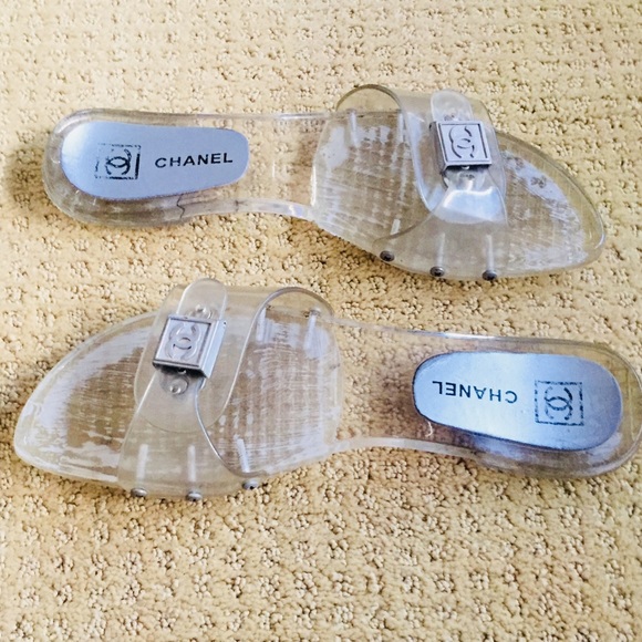 clear chanel flip flops